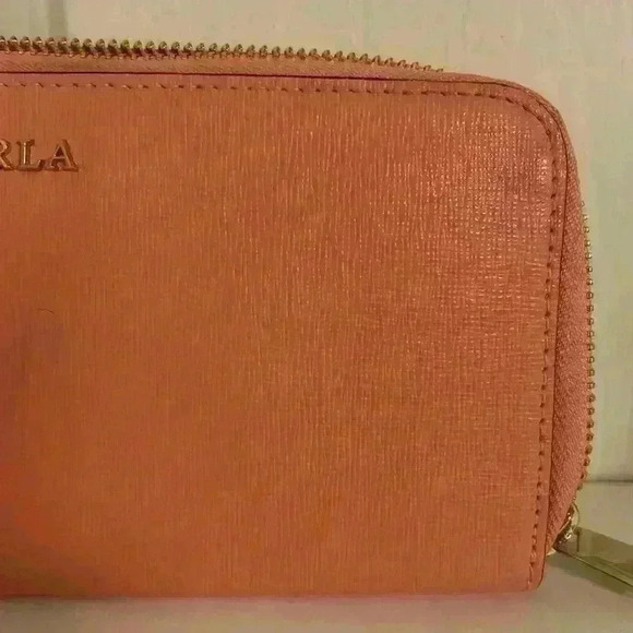 Furla Pink Orange Sunset Leather Wallet - Picture 6 of 17